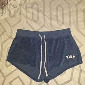 VS PINK Blue Terrycloth Shorts
